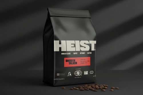 Dramatic Black Coffee Bag with Smooth Talker Label