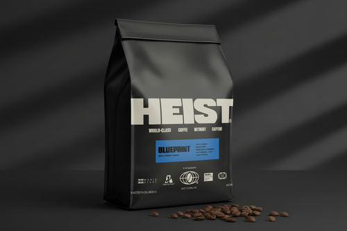 Dramatic Black Coffee Bag with Varied Lighting