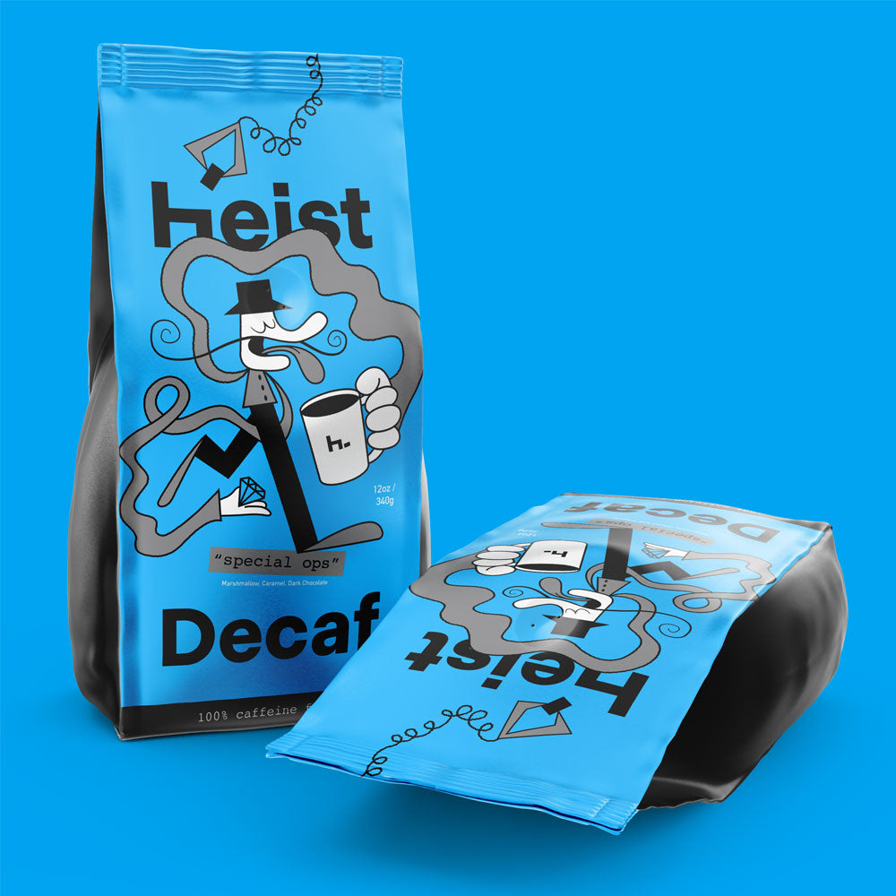 Heist Decaf Coffee Bag